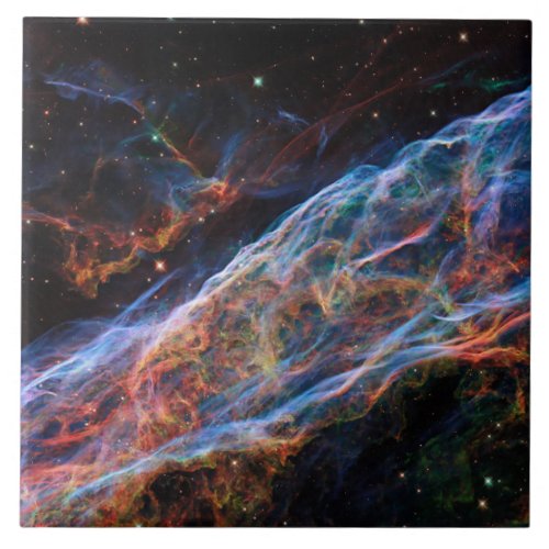 Veil Nebula Supernova Remnants Hubble Telescope Ceramic Tile