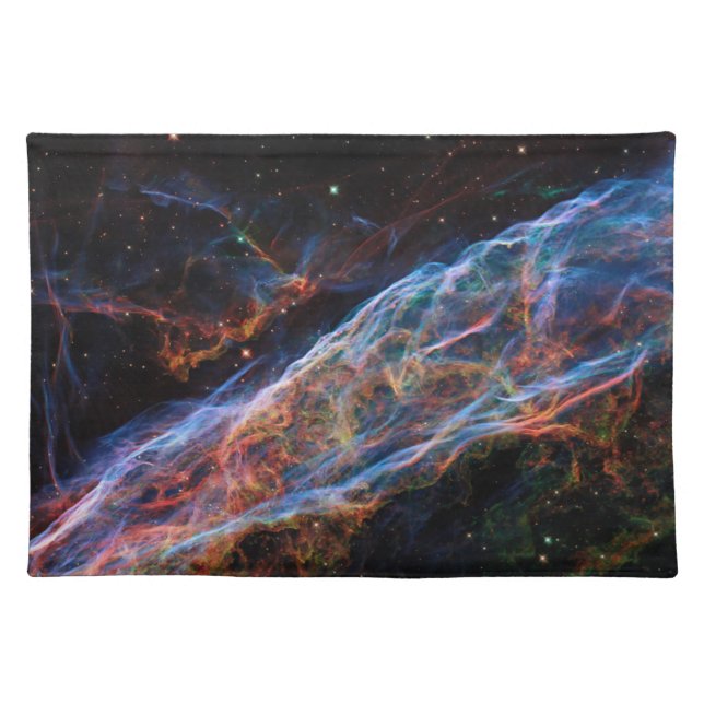 Veil Nebula Supernova Remnants Hubble Telescope Cloth Placemat (Front)