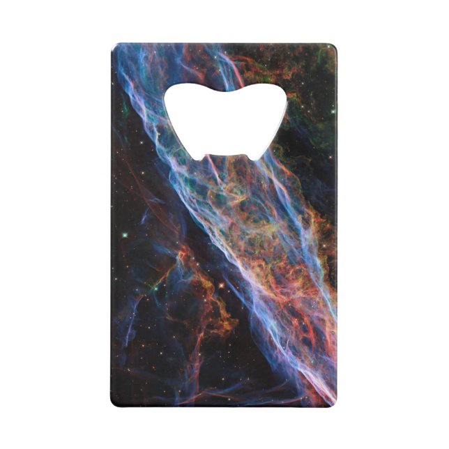 Veil Nebula Supernova Remnants Hubble Telescope Credit Card Bottle Opener (Front)