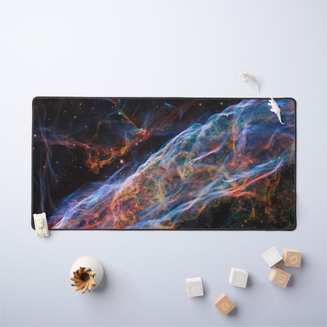 Veil Nebula Supernova Remnants Hubble Telescope Desk Mat (Kids Table)