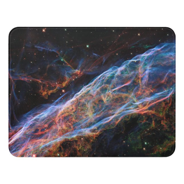 Veil Nebula Supernova Remnants Hubble Telescope Door Sign (Contemporary Front)