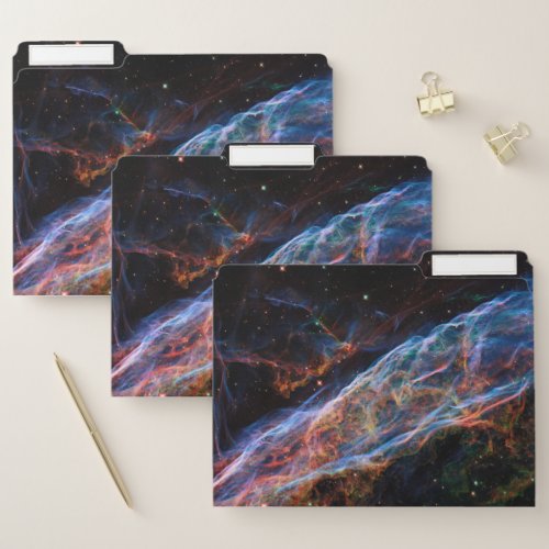 Veil Nebula Supernova Remnants Hubble Telescope File Folder