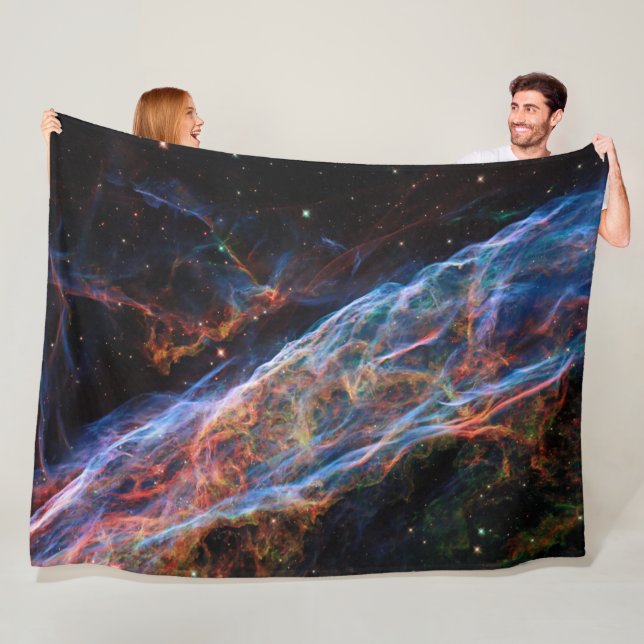 Veil Nebula Supernova Remnants Hubble Telescope Fleece Blanket (In Situ)