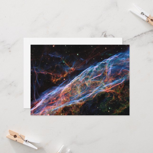 Veil Nebula Supernova Remnants Hubble Telescope Invitation (Front/Back In Situ)