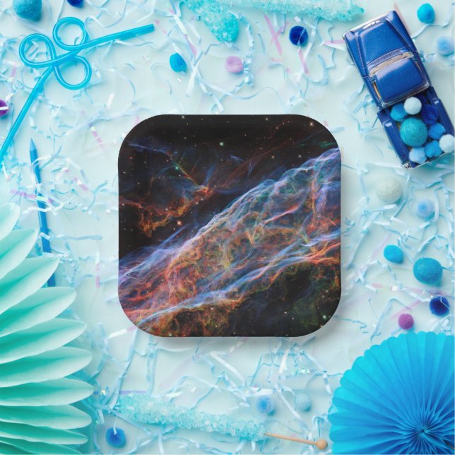 Veil Nebula Supernova Remnants Hubble Telescope Paper Plates (Party)