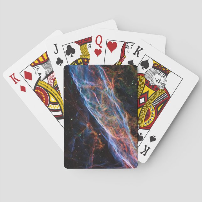 Veil Nebula Supernova Remnants Hubble Telescope Poker Cards (Back)