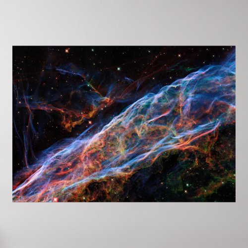 Veil Nebula Supernova Remnants Hubble Telescope Poster