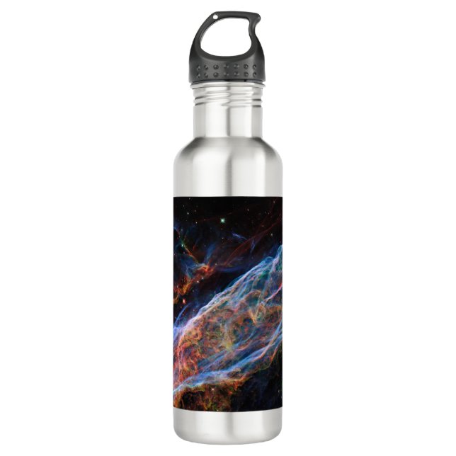 Veil Nebula Supernova Remnants Hubble Telescope Stainless Steel Water Bottle (Front)