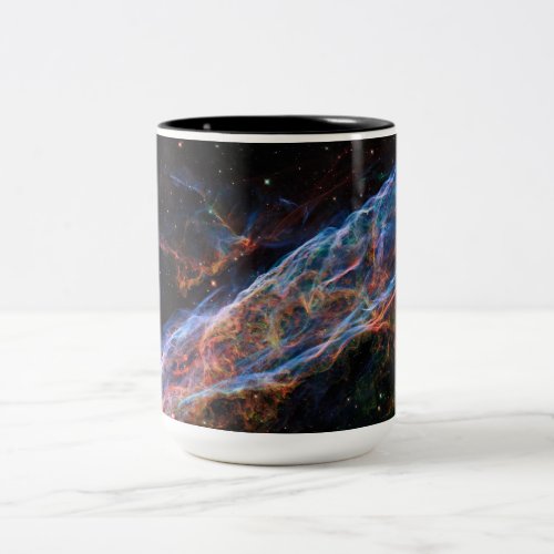 Veil Nebula Supernova Remnants Hubble Telescope Two_Tone Coffee Mug