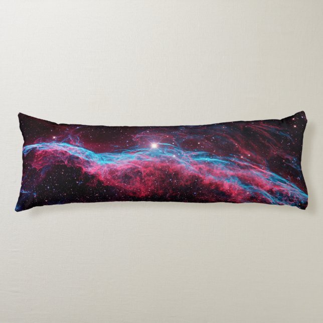 Veil Nebula, Witch's Broom, Astronomy Print, Space Body Pillow (Front)