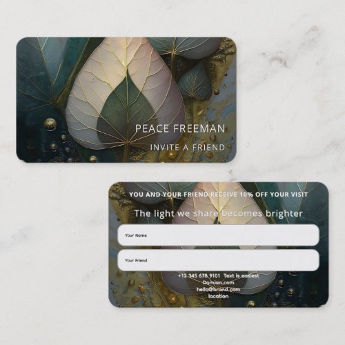 Veil of Leaves | botanical Design Business Card