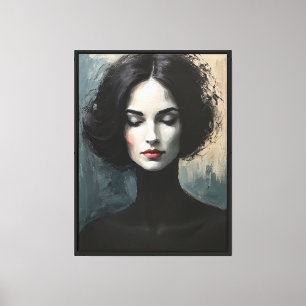 Veiled Essence Woman Portrait Canvas Print