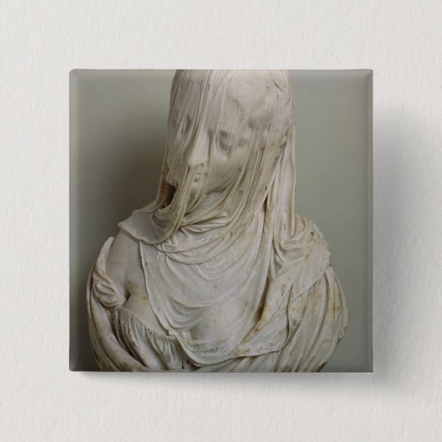 Veiled Girl (marble) Button (Front)