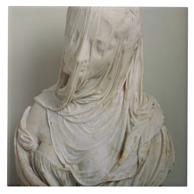 Veiled Girl (marble) Ceramic Tile (Front)