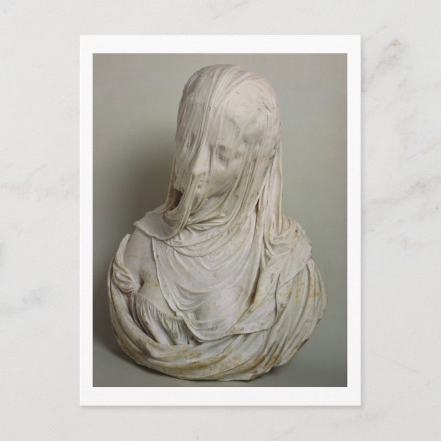 Veiled Girl (marble) Postcard (Front)