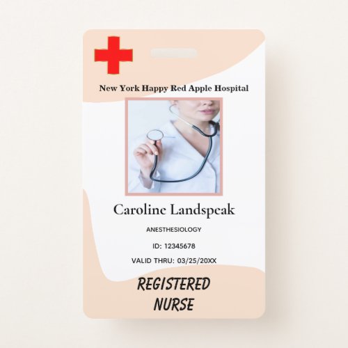 Veiled Rose Employee Photo Logo for Hospital Nurse Badge