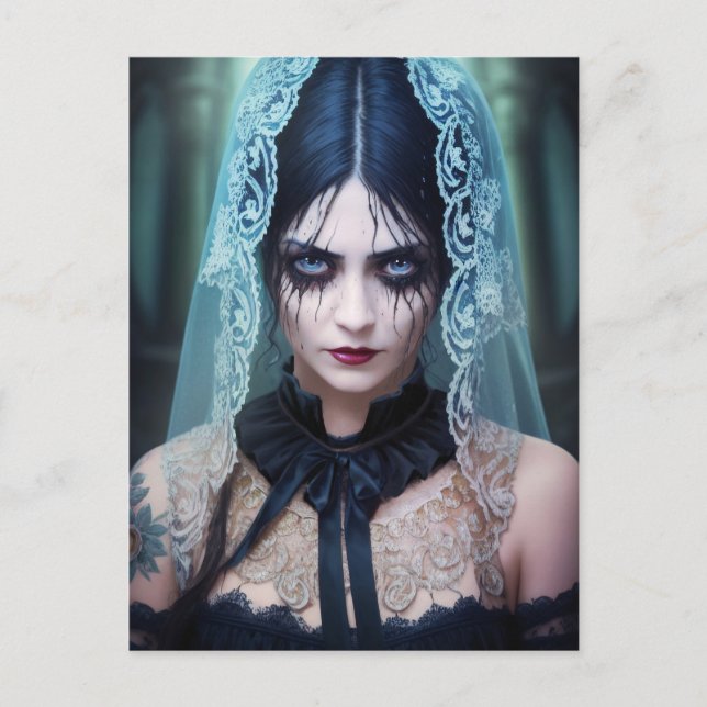Veiled Tears of Mourning Postcard (Front)