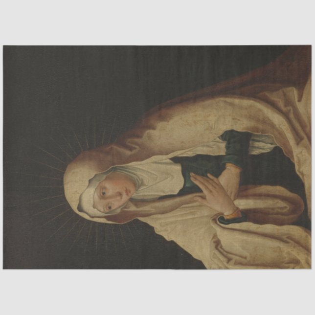 Veiled Virgin Mary (by Lucas van Leyden) Tissue Paper (Front)