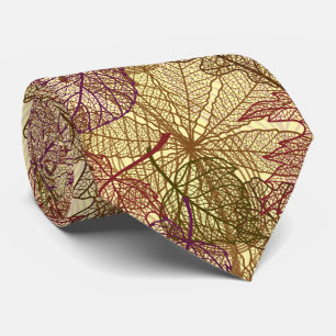 Veins of leaves VL2509A.LYellow BG Neck Tie