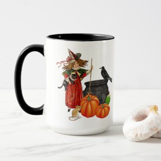 Veintage Witch Halloween Coffee Mug