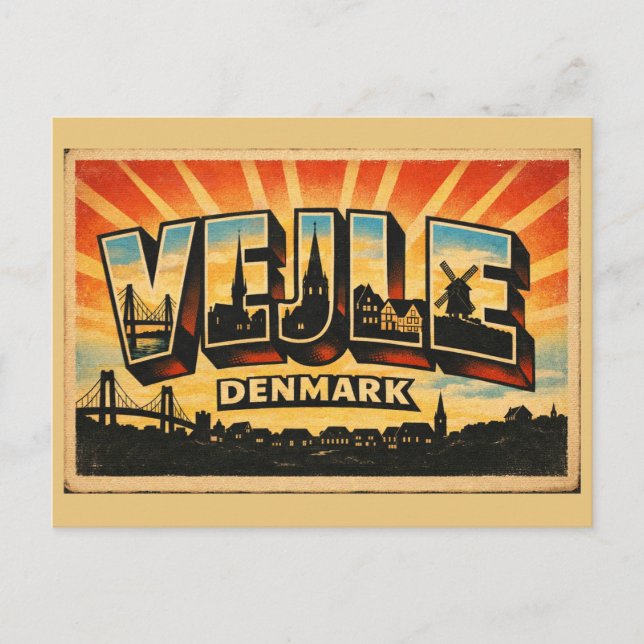 Vejle Denmark Bridge Postcard (Front)