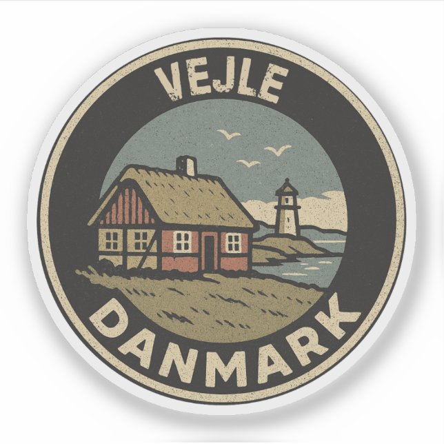 Vejle, Denmark Danmark  Sticker (Front)