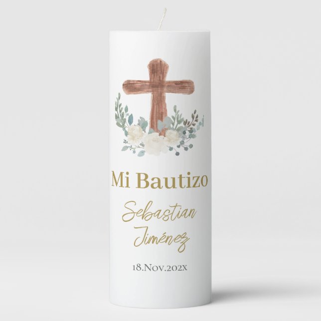 Vela para Bautizo Pillar Candle (Front)