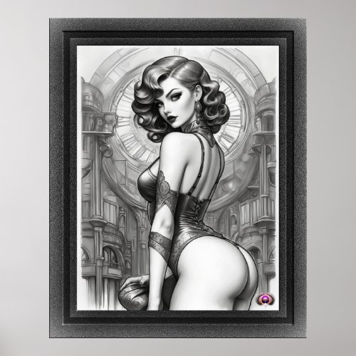 Velaria Retro Age Pin Up Girl Portrait Poster