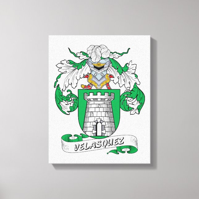 Velasquez Family Crest Canvas Print (Front)