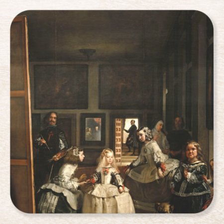 Velazquez - Las Meninas 1656 Square Paper Coaster