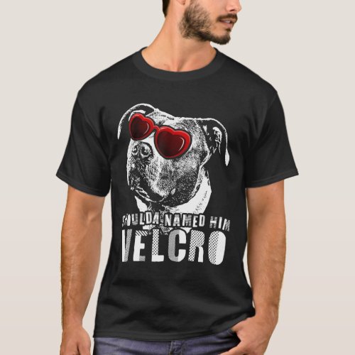 Velcro Pit Bull Dog T_Shirt