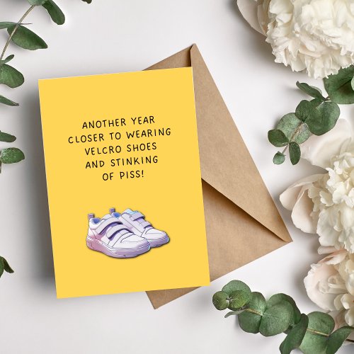 Velcro Shoes Funny Birthday Card