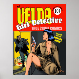 Velda: Girl Detective vintage cover poster