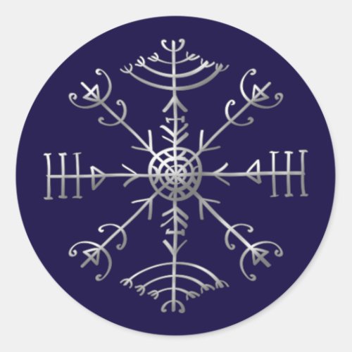Veldismagn Iceland Protection Rune Magic Classic Round Sticker