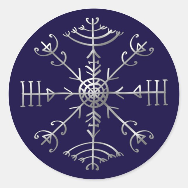 Veldismagn, Iceland, Protection, Rune, Magic Classic Round Sticker (Front)