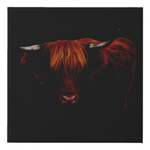 Velet Highland Cow Faux Canvas Print
