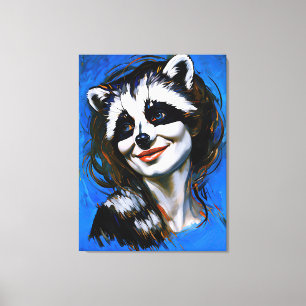 “Velka Teyani” Whispering Raccoon Trickster Canvas Print