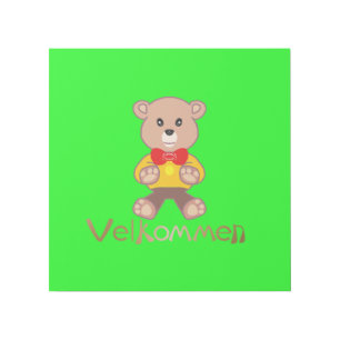 Velkommen Bear Apple Green Welcome Gallery Wrap