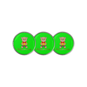 Velkommen Bear Apple Green Welcome   Golf Ball Marker