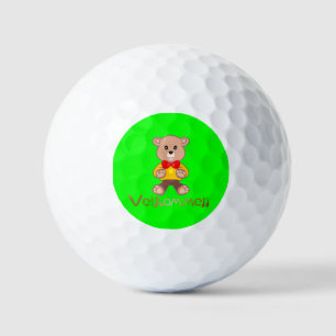 Velkommen Bear Apple Green Welcome Golf Balls