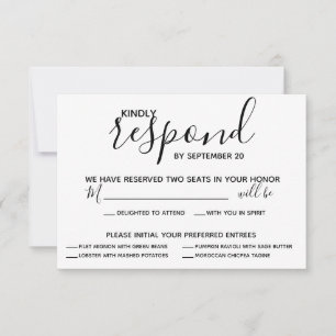 Vellum Black Rustic Script Photo Wedding RSVP Card