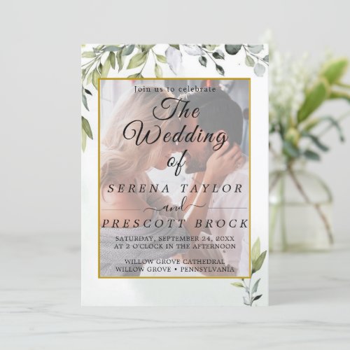 Vellum Elegant Eucalyptus Wedding Invitation