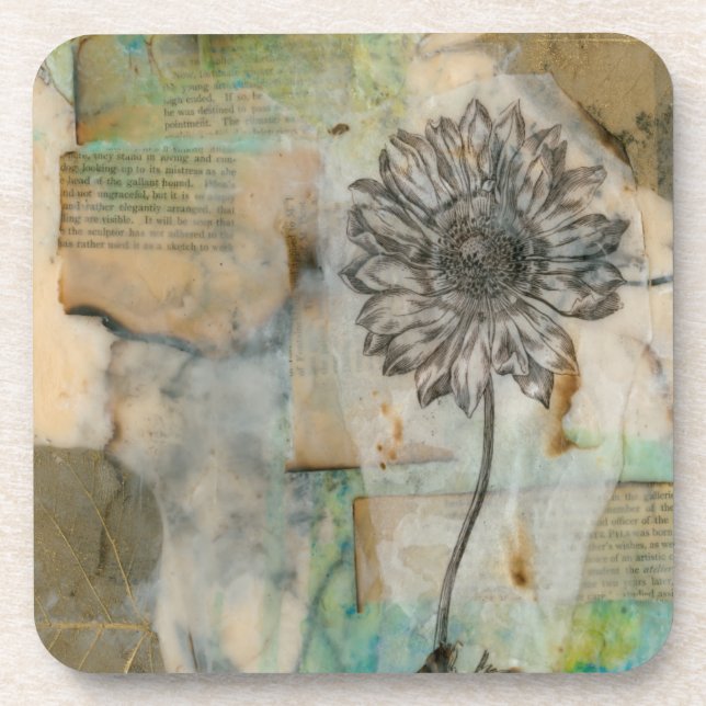 Vellum Floral I Beverage Coaster (Front)