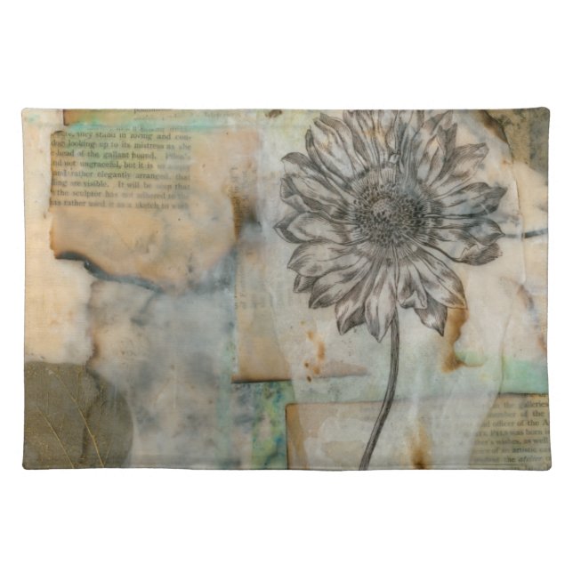 Vellum Floral I Cloth Placemat (Front)