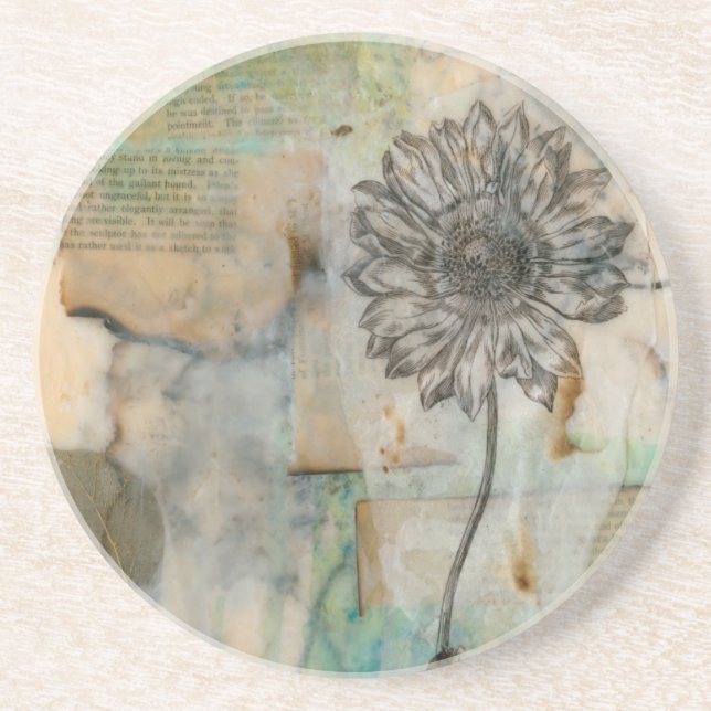 Vellum Floral I Drink Coaster (Front)