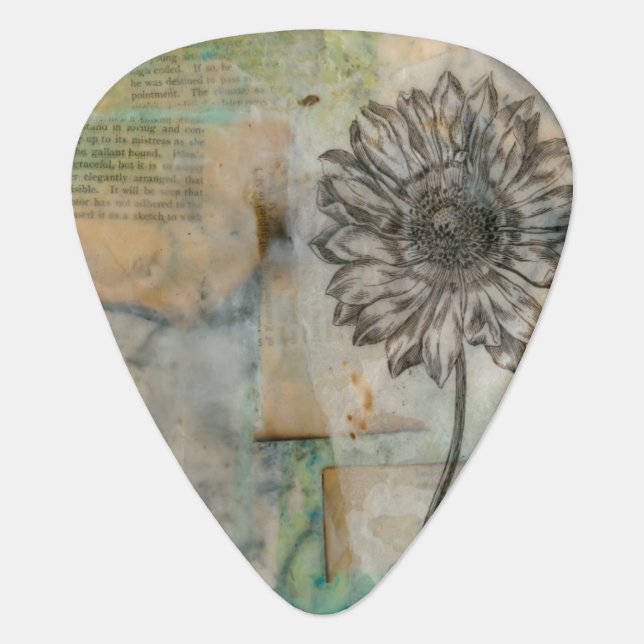 Vellum Floral I Guitar Pick (Front)