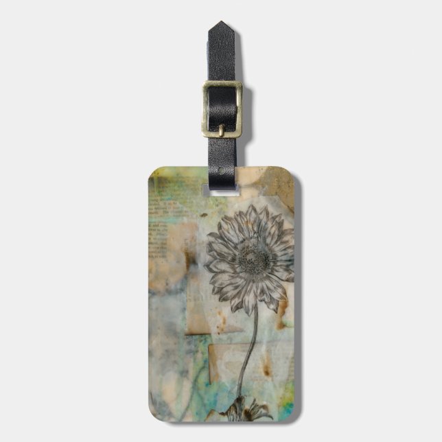 Vellum Floral I Luggage Tag (Front Vertical)