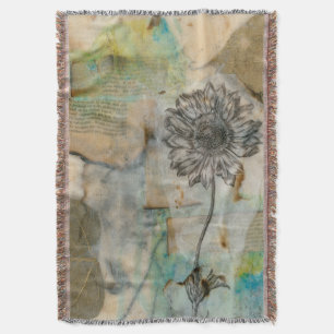 Vellum Floral I Throw Blanket