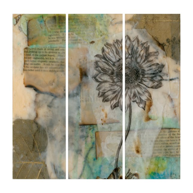 Vellum Floral I Triptych (Front)