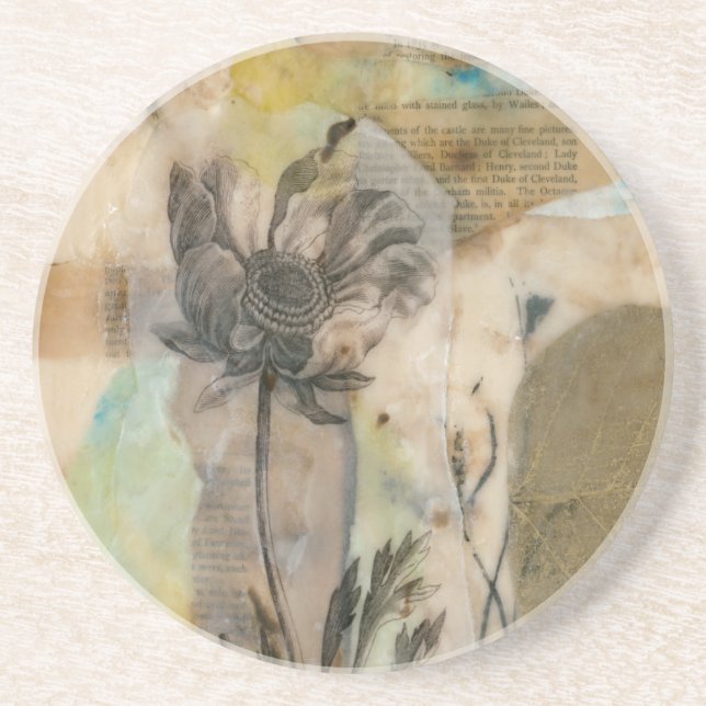 Vellum Floral II Drink Coaster (Front)